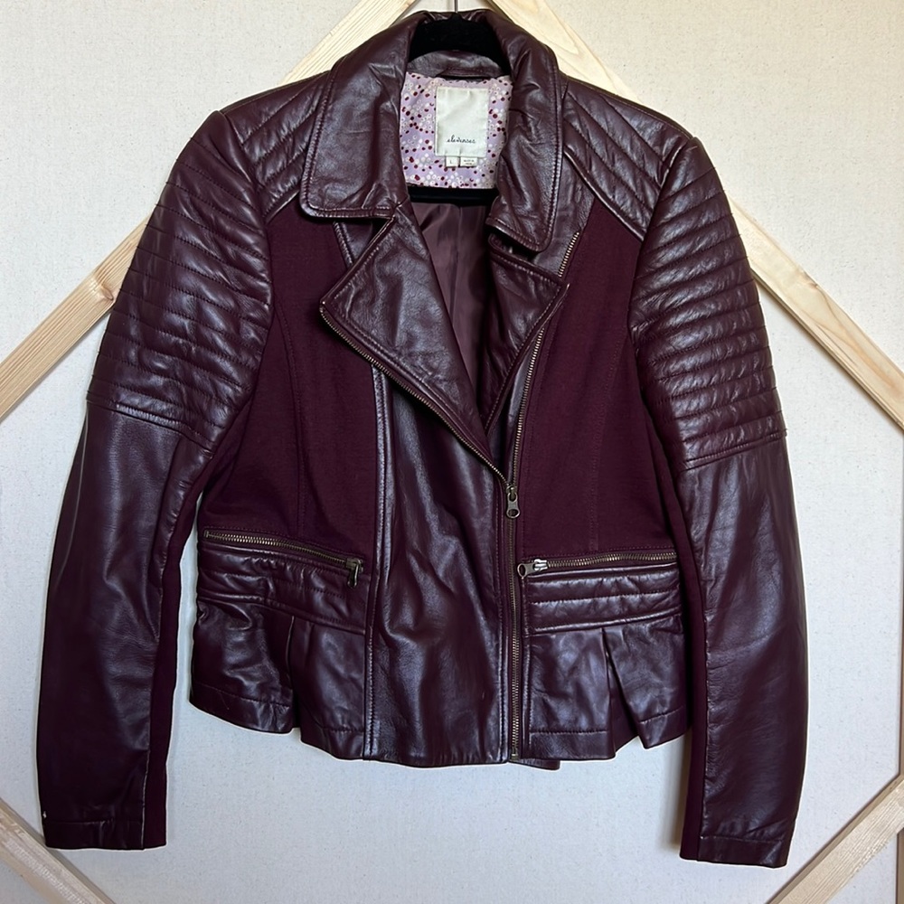 ANTHRO Elevenses Leather Moto Jacket
